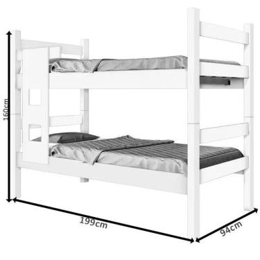 Imagem de Beliche Letícia Branco Com Colchões- Cambel