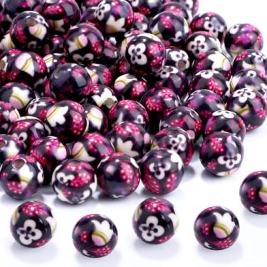 Imagem de 100 peças de contas de resina de 10 mm a granel para kit de fabricação de pulseiras, contas soltas redondas coloridas para joias, brincos, colar, anéis, arte, artesanato, projetos DIY