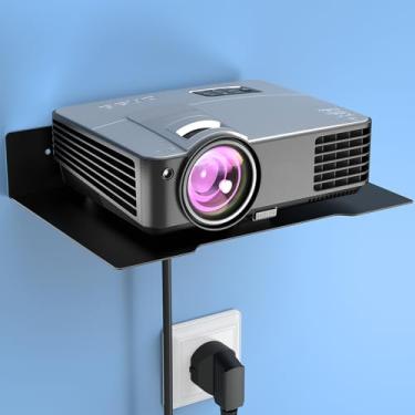Imagem de DAWASAPAT Suporte para suporte de parede, prateleira para projetor acima da cama, prateleiras flutuantes para consoles de jogos/AV com abraçadeiras pretas