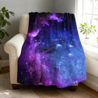 Imagem de Cobertor de lã Cool Galaxy 152 x 203 cm para sofá cama, cobertor de flanela de microfibra super macio e aconchegante leve para mulheres, homens e crianças