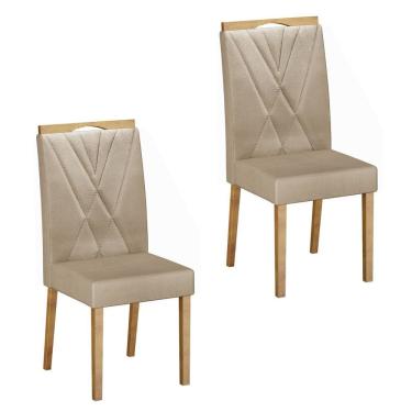 Imagem de Conjunto 2 Cadeiras para Sala de Jatar Lara Cinamomo/Bege