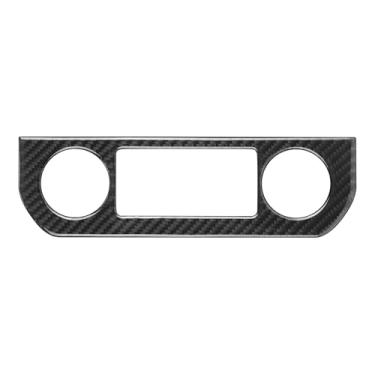 Imagem de Agulier Compatível com acabamento de painel de ar condicionado de controle central de carro, adesivo de moldura de proteção de fibra de carbono real acessórios interiores decoração para Ford F150 2015