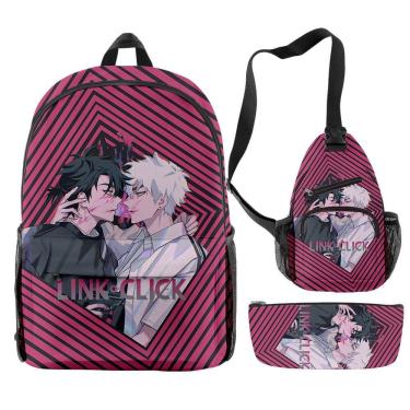 Imagem de Conjunto de mochilas Links Clicks Anime School 3 unidades/lote para crianças