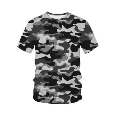 Imagem de Camiseta Oversized Estampada Em 3D Camuflada Para Homens E Mulheres, M