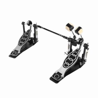 Imagem de POCREATION Pedal Duplo, de Dupla Corrente, Pegada Firme, Chute Poderoso e Estável Com Força de Rebote Consistente, para Amantes de Bateria Uso Profissional (Pedal)