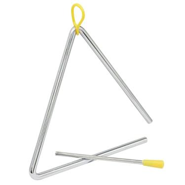 Imagem de Murtenze Instrumento de percussão triangular de aço musical de 17 cm, percussão manual triangular com atacante para aprendizagem de música, ensino, crianças, adultos