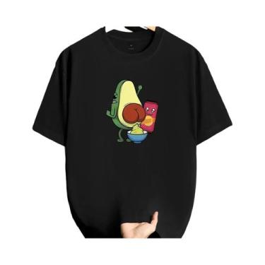 Imagem de Camiseta Masculina Casual De Verão, Algodão, Manga Curta, Gola Redonda