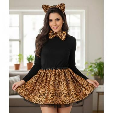 Imagem de Fantasia Adulto Onça Oncinha Bloquinho Carnaval