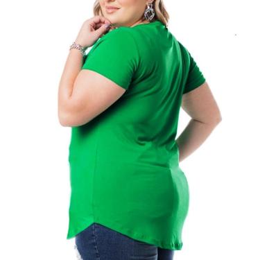 Imagem de Longline Plus Size Camiseta Algodão Feminina Sobrelegging Básica Grande G1 a G5-Feminino
