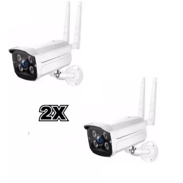 Imagem de kit 2 Camera Ip Externa A Prova D Agua Wifi Visao Noturna Hd Ip65