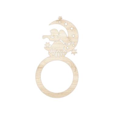 Imagem de Porta Guardanapo Anjo De Natal Kit Com 4 Peças 4,5cmx8,5cm - Cria Arte Laser Madeira Clara