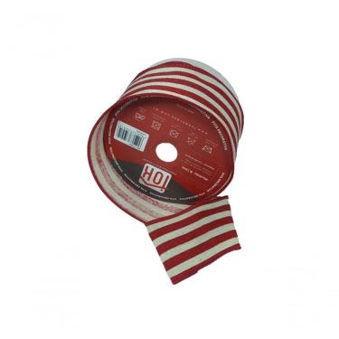 Imagem de Fita Decorativa Vermelha Com Listras