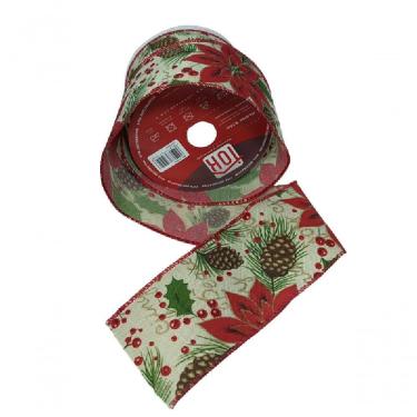 Imagem de Fita Decorativa Vermelha Com Estampa De Espirito Santo