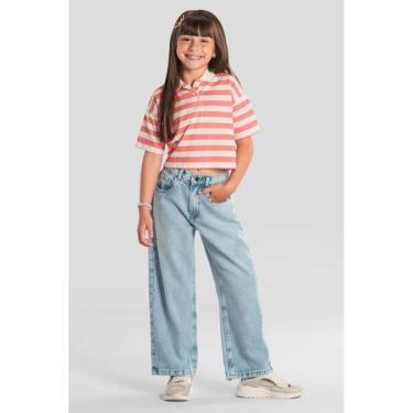 Imagem de Calça wide leg infantil menina em jeans Brandili-Feminino