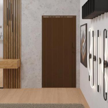 Imagem de Porta Sanfonada de PVC 84x210cm Bariri - TK Cor:Marrom - Bariri PVC, M