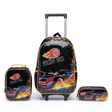 Imagem de Mochila De Rodinha Infantil Escolar Estojo Lancheira 30 Litros-Feminino