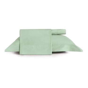 Imagem de Jogo De Cama Solteiro King 3 Peças Altenburg Algodão Lux 200 Fios Verde Claro