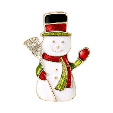 Imagem de Broches De Natal Unissex Femininos Com Strass De Boneco De Neve, Alfin