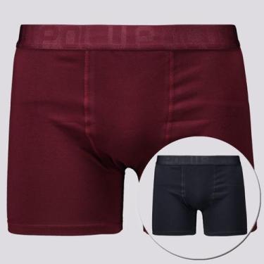 Imagem de Kit de 2 Cuecas Boxer Lupo Cotton Preta e Marsala, G