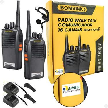 Imagem de Rádio Comunicador Walk Talk Bomvink BOM-5700 com 16 Canais