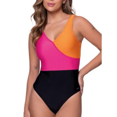 Imagem de Maiô Regata Selene Beachwear 30132.001 Feminino Recortes UV 50+ Poliam
