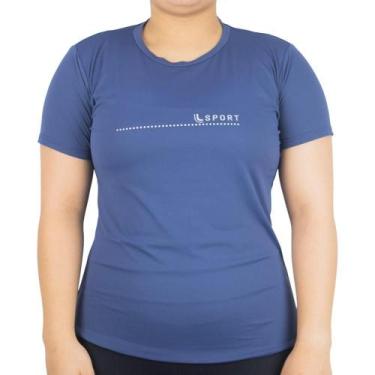 Imagem de Camiseta Feminina Esportiva Básica Manga Curta Confortável - Lupo, Azu