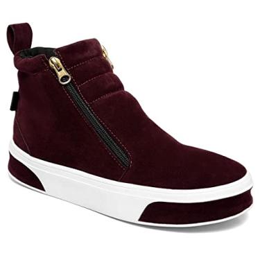 Imagem de Tênis Feminino Fit GuGi Botinha De Academia em Camurça Leve Bota Com Zíper Lateral 203-GG;Cor:Bordô;Tamanho:37