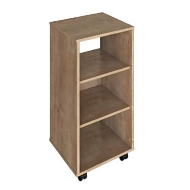 Imagem de ESTANTE ORGANIZADORA FALKK MOMA 3 NICHOS C/RODIZIO AMADEIRADA