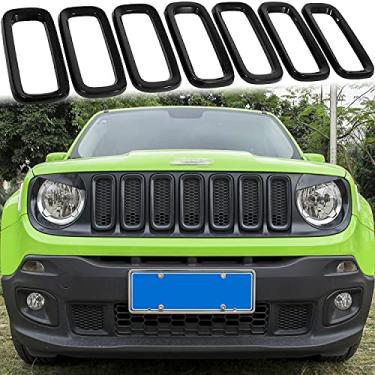 Imagem de Yoursme – Capa protetora de grelha ABS preta para Jeep Renegade 2015 2016 2017 2018 7 peçasYoursme 7 pcs(balck) preto ZYX-zwbdw