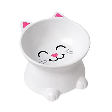 Imagem de KwirkWorks Tigela elevada para comida seca ou molhada, água ou comida para animais de estimação – Ótimo presente para amantes de gatos
