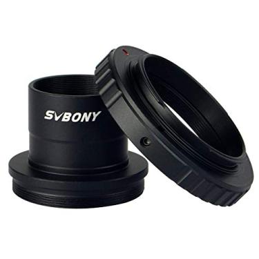 Imagem de SVBONY adaptador de foto para telescópio, adaptador T e adaptador de anel T2 T acessório de telescópio de 1,25 polegadas compatível com câmera e telescópio Nikon