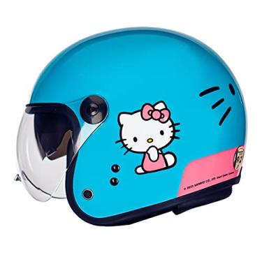 Imagem de Capacete Aberto Moto Peels Click Hello Kitty Classic Azul/Branco 58