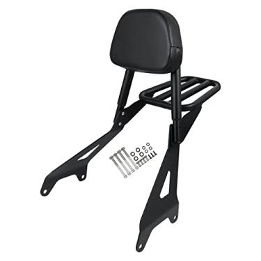 Imagem de Worldmotop Encosto Sissy Bar Bagageiro Traseiro Substituição para Yamaha Bolt XV950 XVS950 2014-2020 XV 950 XVS950 Bolt R-Spec 2014-2022 Assento de passageiro destacável (com bagageiro)