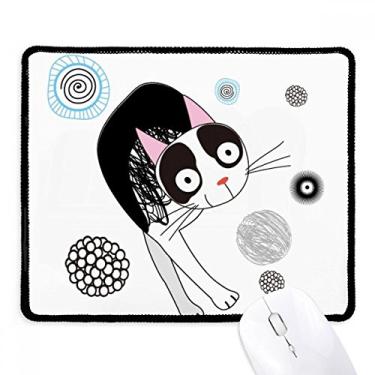 Imagem de Mousepad de gato bonito e fino com borda costurada tapete de borracha para jogos