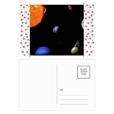 Imagem de Cartão postal Planeta Vermelho Azul Escuro Céu Noite Natal Flor Celebração Cartão Postal Cartão de Bênção