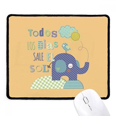 Imagem de Mousepad listrado elefante pássaro desenho animal amarelo borda costurada tapete de borracha para jogos