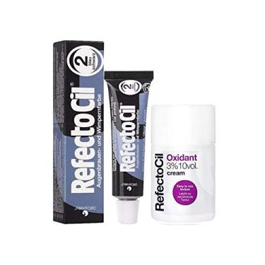 Imagem de Kit Refectocil 1 Tinta + 1 Oxidante Creme N°2 Preto Azulado