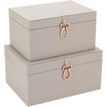 Imagem de HOME&amp;CO URANUS CAIXA ORGANIZADORA SINTÉTICO CREME 2PÇ