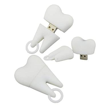 Imagem de Pen Drive USB em forma de dente de 32 GB, unidade USB pen drive USB Flash Disk USB Pen Drive U Disk PenDrive Memory Stick Armazenamento externo Memória USB 2.0 Drive (branco)