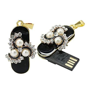 Imagem de Pen Drive USB em forma de colar de 128 GB, pen drives USB 2.0, disco USB 2.0, armazenamento de data, disco com zíper, pen drive USB (floco de neve)