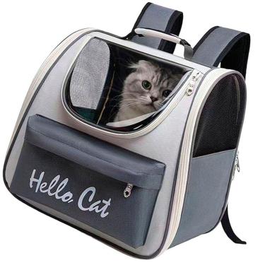 Imagem de Bolsa Mochila Transporte Gato Pet Animais Estimaçao Visao Panoramica Bolsos Ar Ventilaçao Passeio Viagem Acampamento Ventilaçao