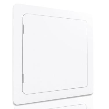 Imagem de Morvat Painel de acesso 20 x 20 cm para drywall e teto com porta, plástico ABS durável resistente e caixa de acesso fácil de instalar, placa de cobertura de furo de parede para encanamento, cabos