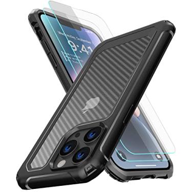 Imagem de LOVE BEIDI Capa projetada para iPhone 14 Pro Max, capa de telefone extrafina com protetor de tela temperado de vidro para iPhone 14 Pro Max de 6,7 polegadas (preto)