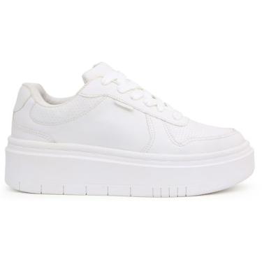 Imagem de Tênis Casual It Shoes Salto Plataforma Feminino Cor:Branco;Tamanho:34;Gênero:Feminino