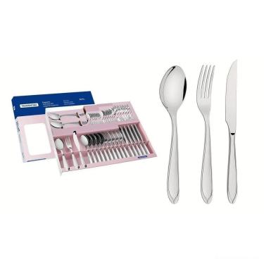 Imagem de Faqueiro Laguna Em Aço Inox Com Facas Para Churrasco Acabamento Em Brilho 38 Peças