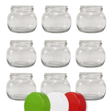 Imagem de Potes de Geleia de Vidro Redondo, 250ml, Com Tampa Plástica, Conjunto de 10 (Branco)