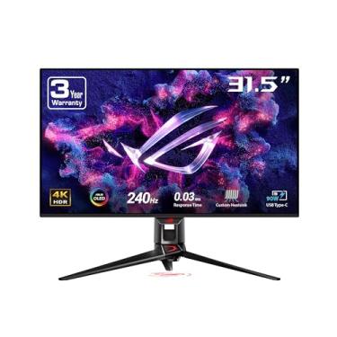 Imagem de ASUS ROG Swift Monitor de jogos OLED 4K de 32 polegadas (PG32UCDM) - UHD (3840 x 2160), QD-OLED, 240Hz, 0,03ms, compatível com G-SYNC, dissipador de calor personalizado, filme de grafeno, 99% DCI-P3,