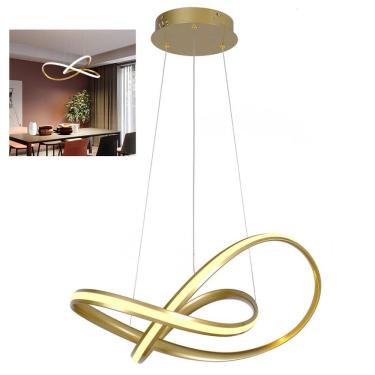 Imagem de Lustre Pendente LED 3000K Moderno Arco Infinito Iluminaçao Hall de Entrada Sala Recepça...