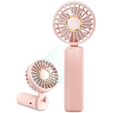 Imagem de Hssio Ventilador portátil portátil, mini ventilador de mesa dobrável de 1800 mAh, taxa de 180°, 3 velocidades, ultra bastante, até 8 horas de tempo de uso, pequenos ventiladores pessoais de