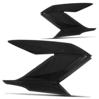 Imagem de Par Carenagem Lateral Do Tanque Moto Fazer 150 2014 Cromo Forte , PRET